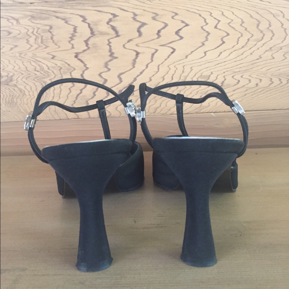 EUC STUART WEITZMAN black heels with rhinestones in original box size 7.5 - Picture 3 of 5